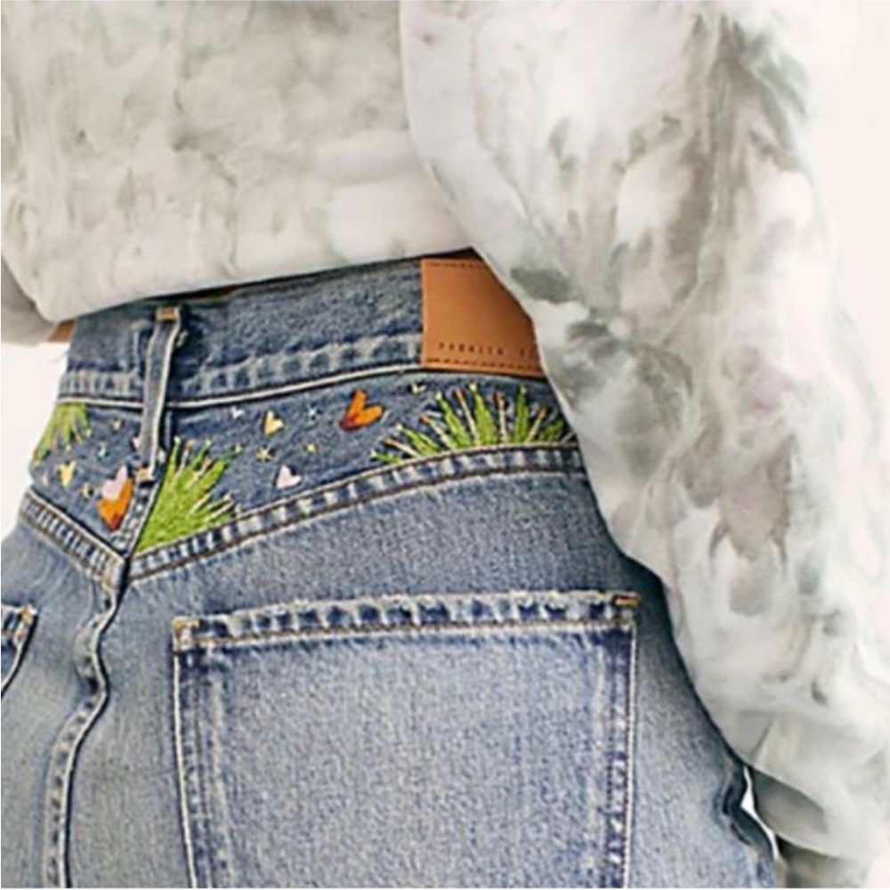 Free People X Citizens of Humanity Estella High Rise Ankle Flare Blue Jeans 25 - Picture 3 of 17
